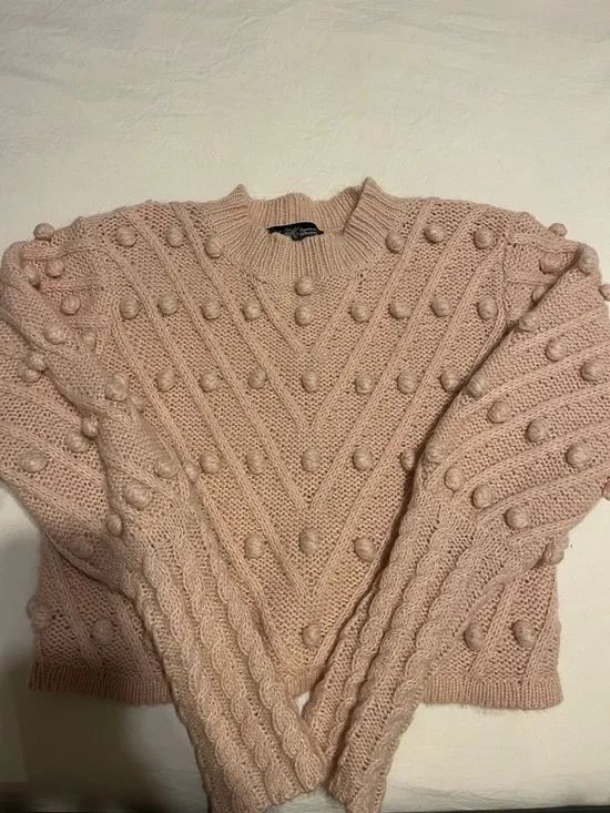 Bobble Knit Sweater in Blush Pink - Picture 2 of 4